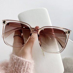 Fashion Oversized Sunglasses Woman Brand Designer Vintage Square Sun Glasses